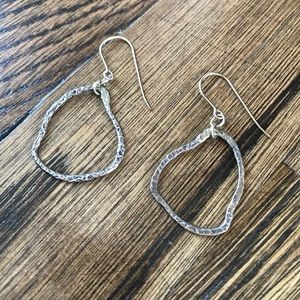 Distressed gold dangle earrings